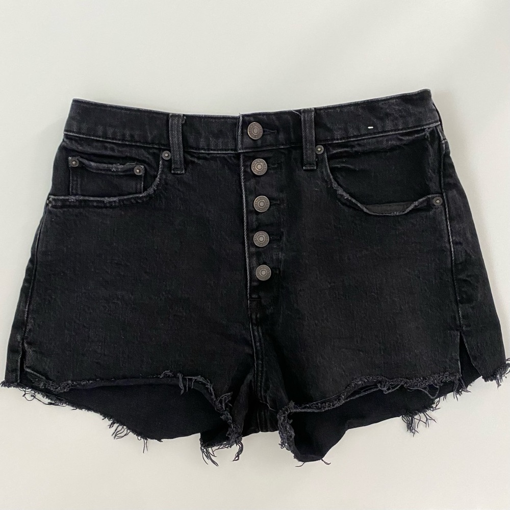 Abercrombie High Rise Mom Shorts Denim Black size 28